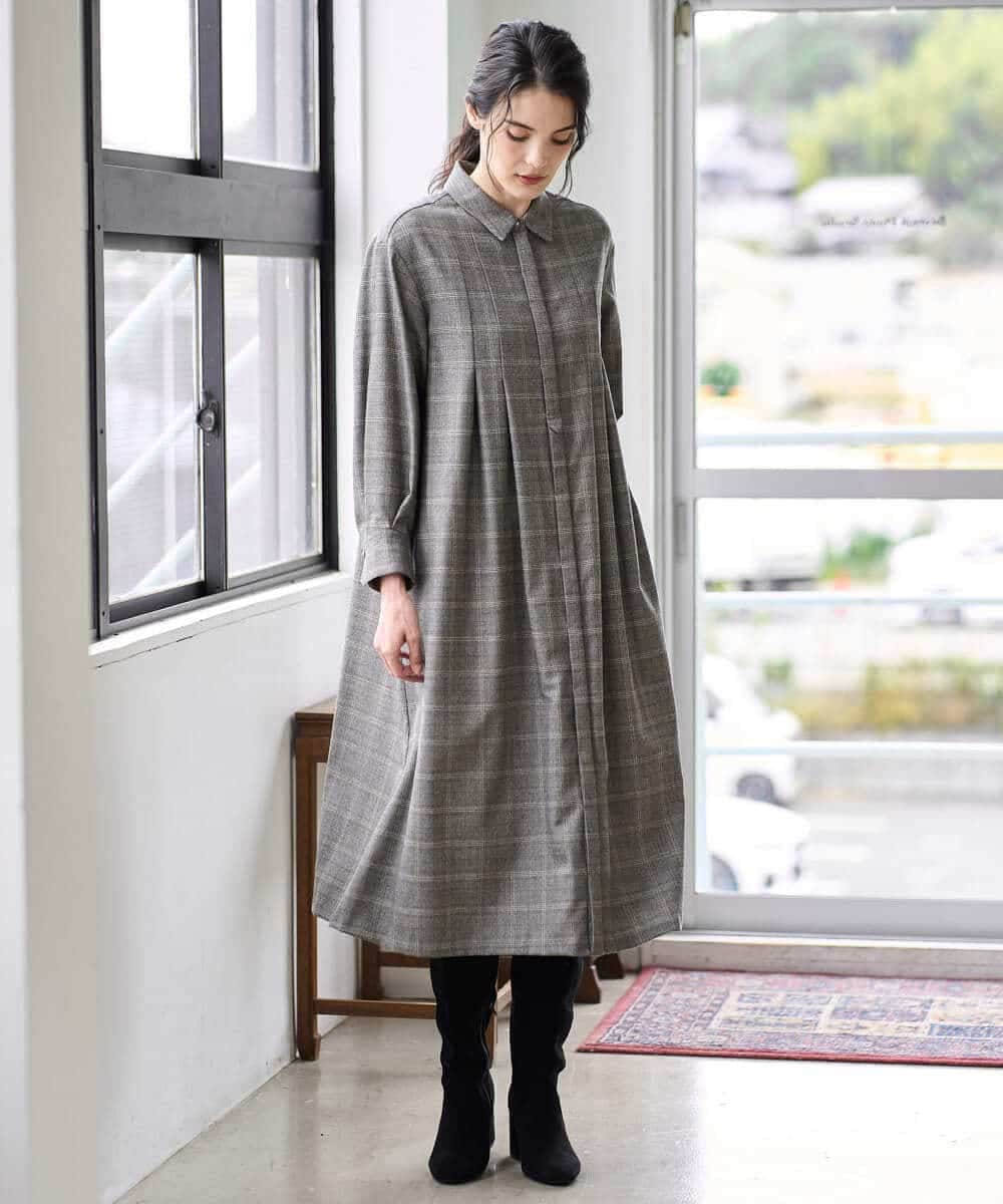 PYEAD31720 CHRISTIAN AUJARD(小さいサイズ) グレンチェックワンピース