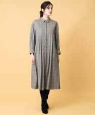 PYEAD31720 CHRISTIAN AUJARD(小さいサイズ)(メゾン ドゥ サンク) グレンチェックワンピース ブラウン系