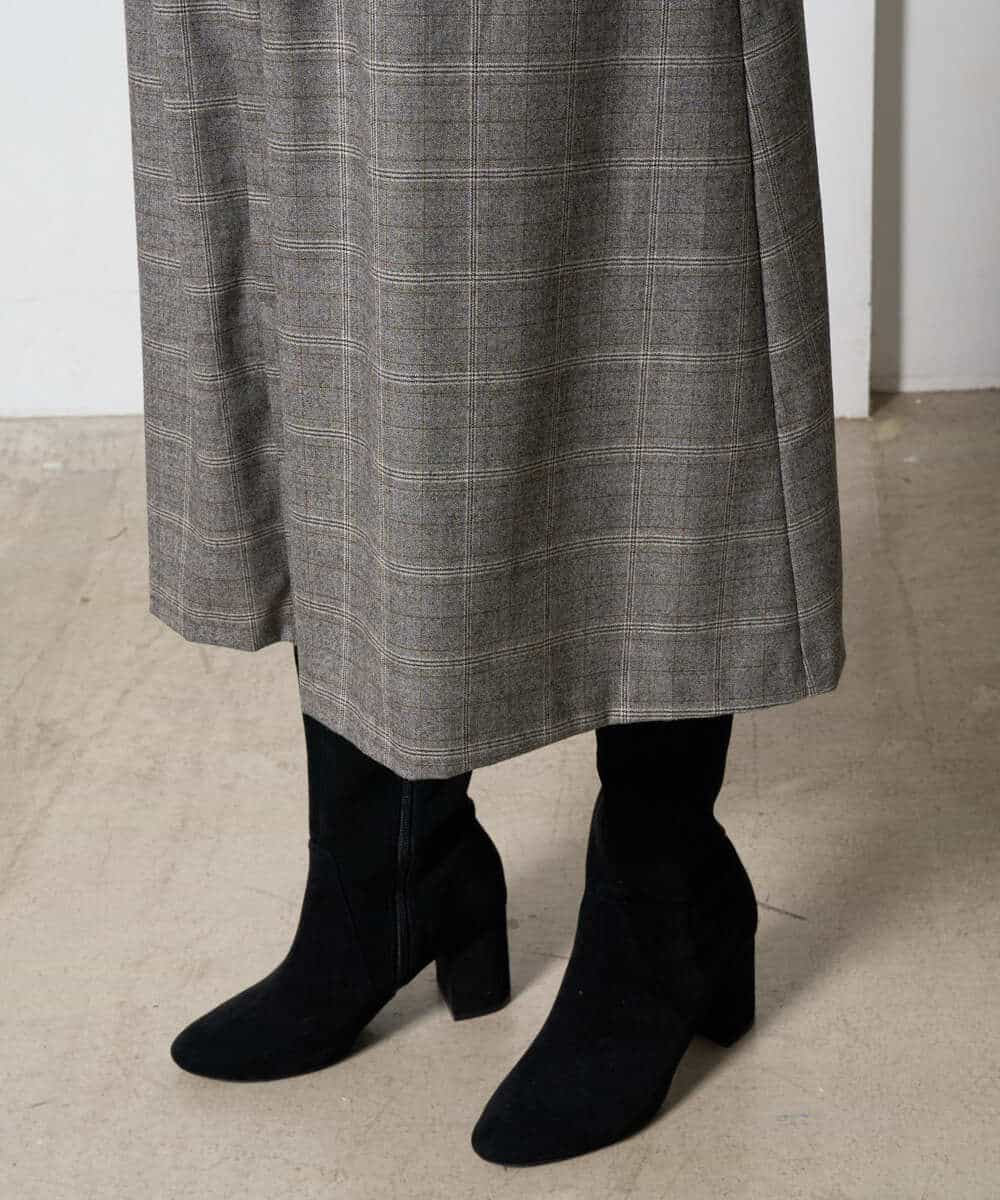 PYEAD31720 CHRISTIAN AUJARD(小さいサイズ)(メゾン ドゥ サンク) グレンチェックワンピース ブラウン系