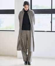 PYEAD31720 CHRISTIAN AUJARD(小さいサイズ)(メゾン ドゥ サンク) グレンチェックワンピース ブラウン系