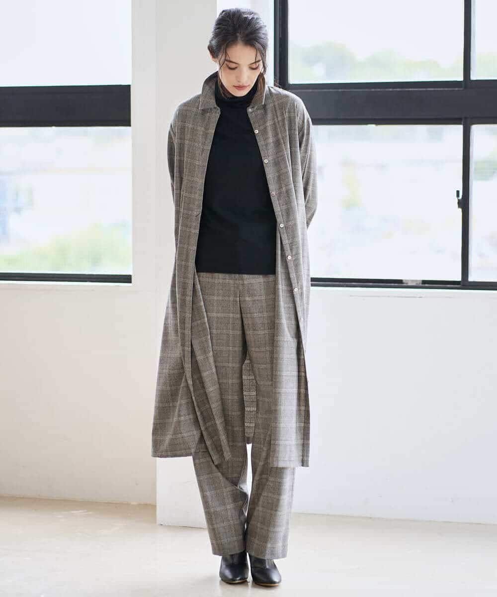 PYEAD31720 CHRISTIAN AUJARD(小さいサイズ)(メゾン ドゥ サンク) グレンチェックワンピース ブラウン系