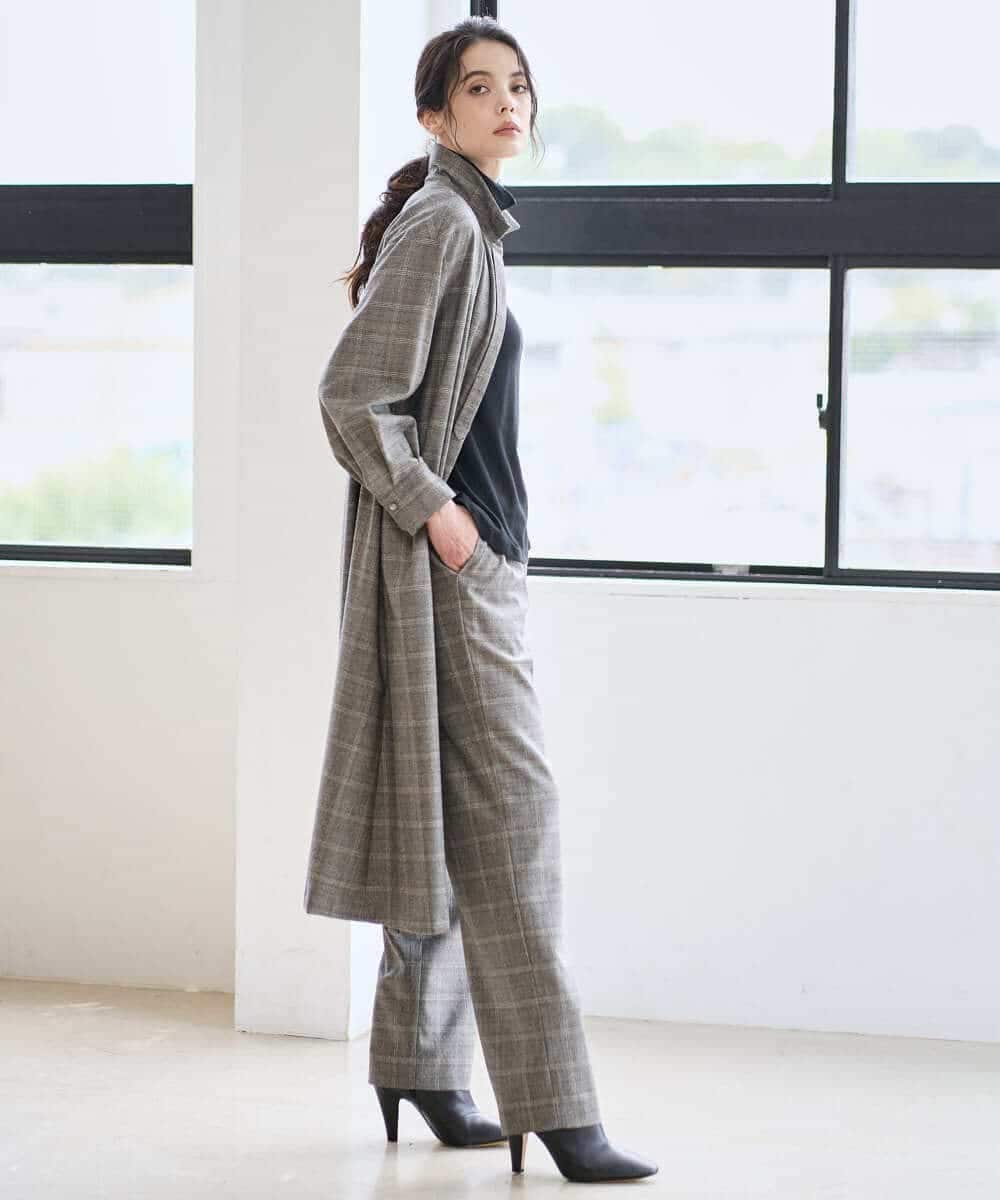 PYEAD31720 CHRISTIAN AUJARD(小さいサイズ)(メゾン ドゥ サンク) グレンチェックワンピース ブラウン系