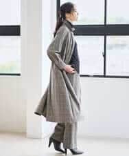 PYEAD31720 CHRISTIAN AUJARD(小さいサイズ)(メゾン ドゥ サンク) グレンチェックワンピース ブラウン系