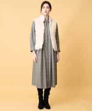 PYEAD31720 CHRISTIAN AUJARD(小さいサイズ)(メゾン ドゥ サンク) グレンチェックワンピース ブラウン系