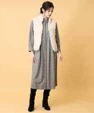 PYEAD31720 CHRISTIAN AUJARD(小さいサイズ)(メゾン ドゥ サンク) グレンチェックワンピース ブラウン系