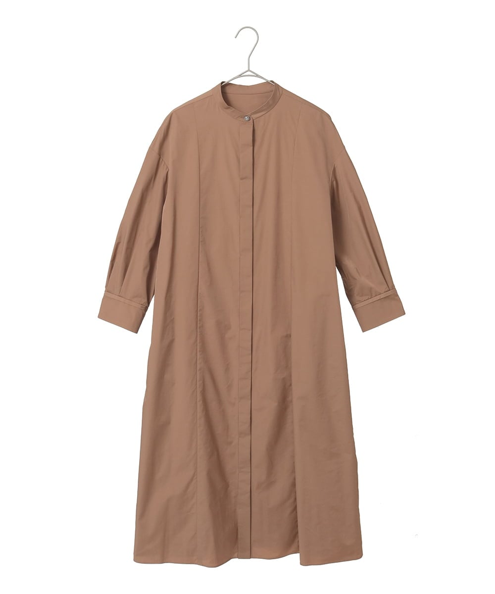 PYEAE03600 CHRISTIAN AUJARD(小さいサイズ)(メゾン ドゥ サンク) 長袖タフタワンピース ブラウン