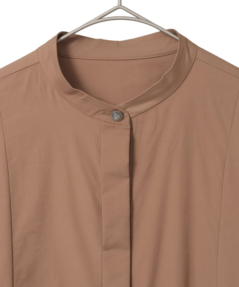 PYEAE03600 CHRISTIAN AUJARD(小さいサイズ)(メゾン ドゥ サンク) 長袖タフタワンピース ブラウン