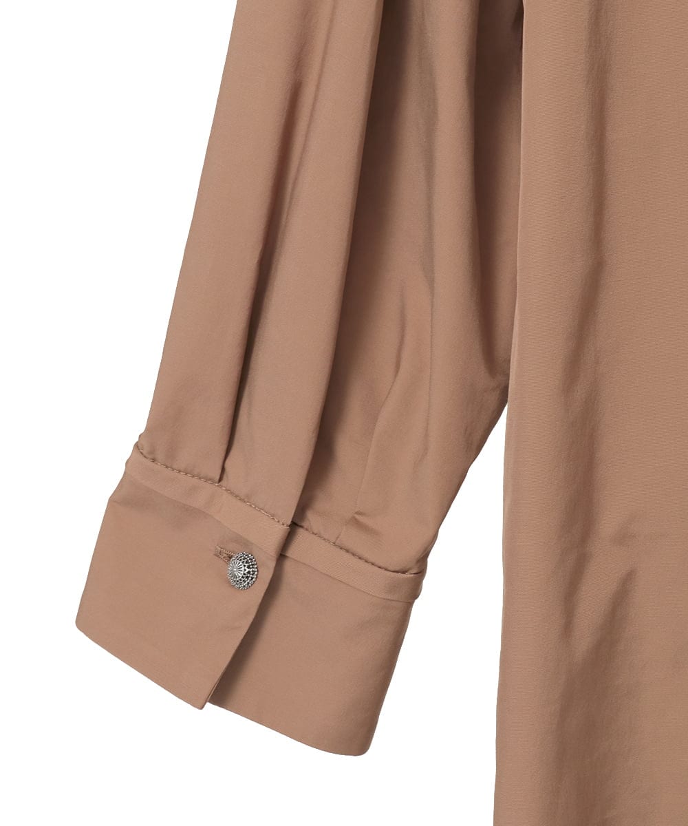 PYEAE03600 CHRISTIAN AUJARD(小さいサイズ)(メゾン ドゥ サンク) 長袖タフタワンピース ブラウン