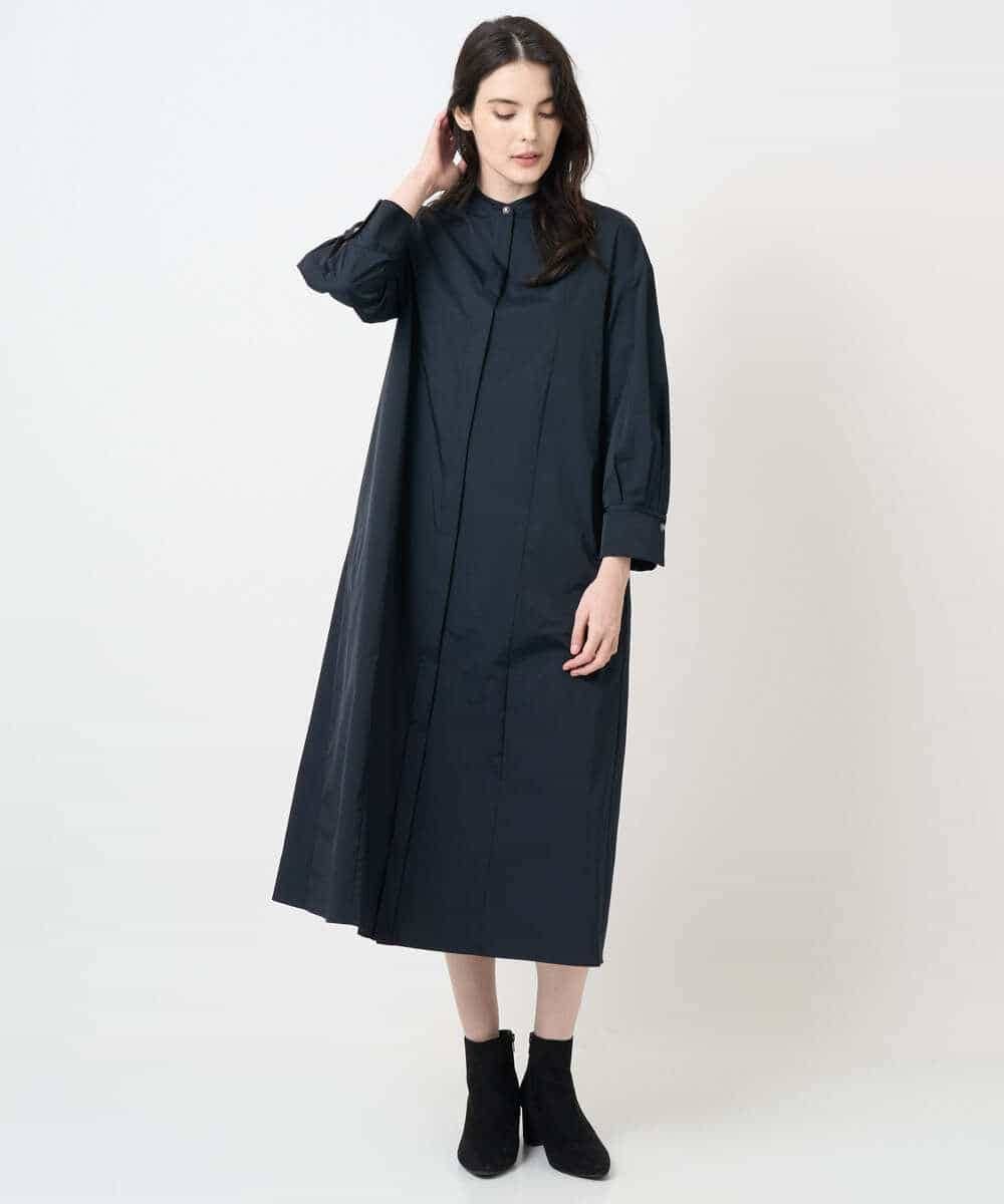 PYEAE03600 CHRISTIAN AUJARD(小さいサイズ)(メゾン ドゥ サンク) 長袖タフタワンピース ネイビー