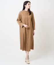 PYEAE03600 CHRISTIAN AUJARD(小さいサイズ)(メゾン ドゥ サンク) 長袖タフタワンピース ブラウン