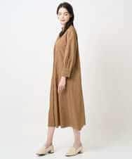 PYEAE03600 CHRISTIAN AUJARD(小さいサイズ)(メゾン ドゥ サンク) 長袖タフタワンピース ブラウン