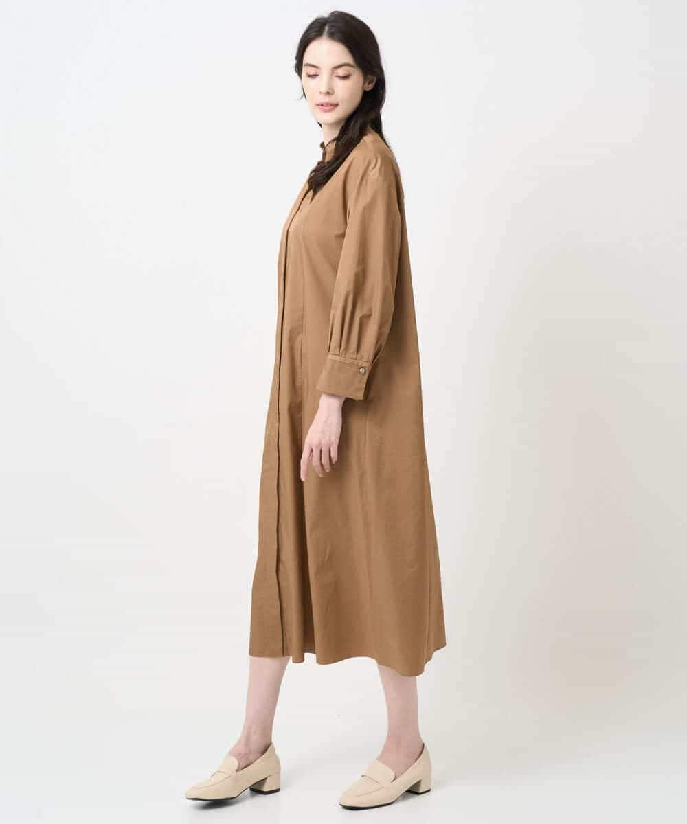 PYEAE03600 CHRISTIAN AUJARD(小さいサイズ)(メゾン ドゥ サンク) 長袖タフタワンピース ブラウン