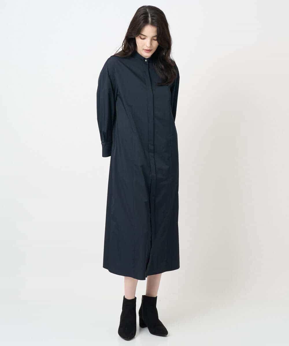 PYEAE03600 CHRISTIAN AUJARD(小さいサイズ)(メゾン ドゥ サンク) 長袖タフタワンピース ブラウン