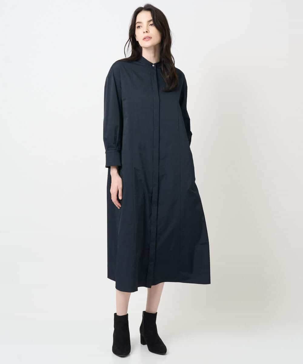 PYEAE03600 CHRISTIAN AUJARD(小さいサイズ)(メゾン ドゥ サンク) 長袖タフタワンピース ブラウン