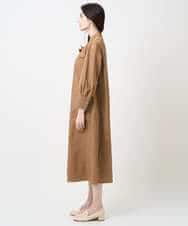 PYEAE03600 CHRISTIAN AUJARD(小さいサイズ)(メゾン ドゥ サンク) 長袖タフタワンピース ブラウン