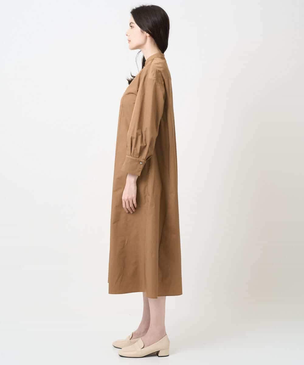 PYEAE03600 CHRISTIAN AUJARD(小さいサイズ)(メゾン ドゥ サンク) 長袖タフタワンピース ブラウン