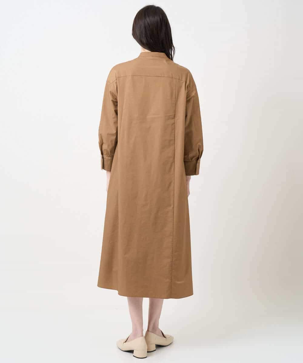 PYEAE03600 CHRISTIAN AUJARD(小さいサイズ)(メゾン ドゥ サンク) 長袖タフタワンピース ブラウン