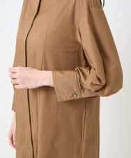 PYEAE03600 CHRISTIAN AUJARD(小さいサイズ)(メゾン ドゥ サンク) 長袖タフタワンピース ブラウン