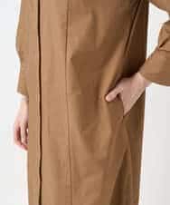 PYEAE03600 CHRISTIAN AUJARD(小さいサイズ)(メゾン ドゥ サンク) 長袖タフタワンピース ブラウン