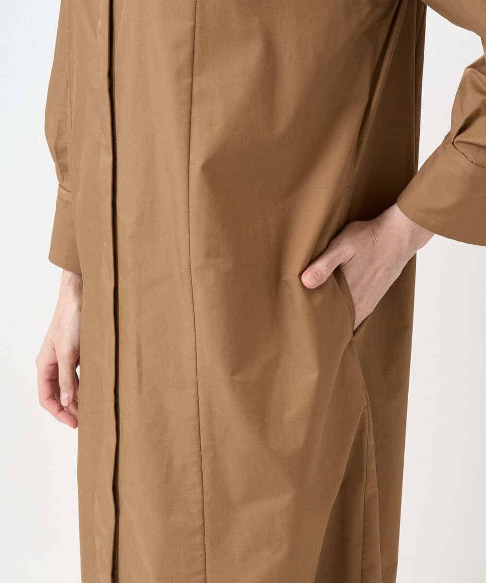 PYEAE03600 CHRISTIAN AUJARD(小さいサイズ)(メゾン ドゥ サンク) 長袖タフタワンピース ブラウン