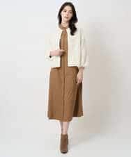 PYEAE03600 CHRISTIAN AUJARD(小さいサイズ)(メゾン ドゥ サンク) 長袖タフタワンピース ブラウン