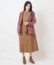 PYEAE03600 CHRISTIAN AUJARD(小さいサイズ)(メゾン ドゥ サンク) 長袖タフタワンピース ブラウン