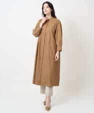 PYEAE03600 CHRISTIAN AUJARD(小さいサイズ)(メゾン ドゥ サンク) 長袖タフタワンピース ブラウン