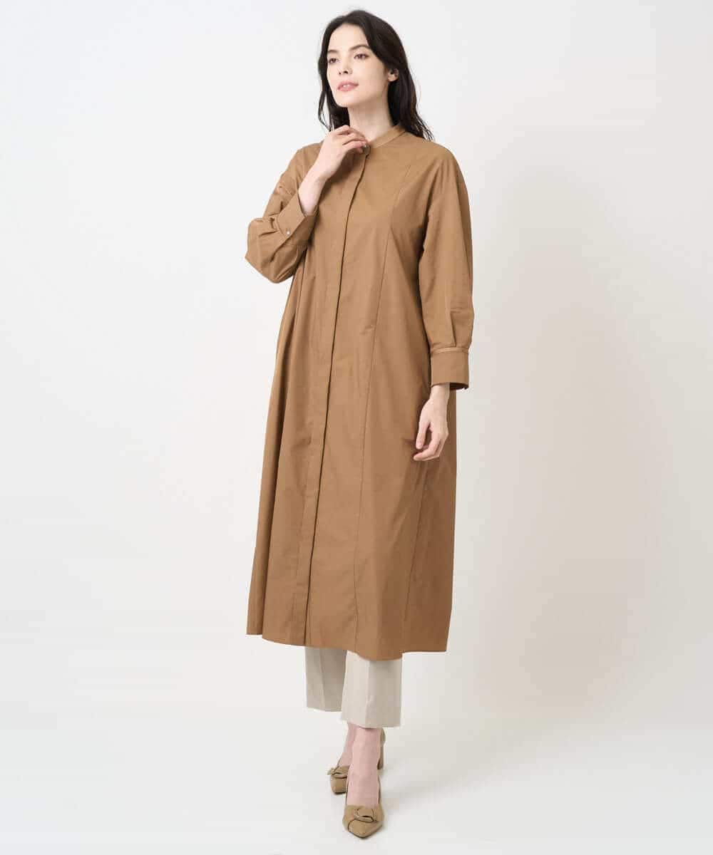 PYEAE03600 CHRISTIAN AUJARD(小さいサイズ)(メゾン ドゥ サンク) 長袖タフタワンピース ブラウン