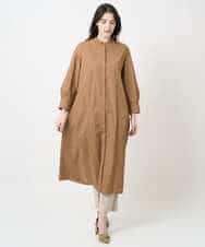 PYEAE03600 CHRISTIAN AUJARD(小さいサイズ)(メゾン ドゥ サンク) 長袖タフタワンピース ブラウン