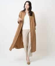 PYEAE03600 CHRISTIAN AUJARD(小さいサイズ)(メゾン ドゥ サンク) 長袖タフタワンピース ブラウン