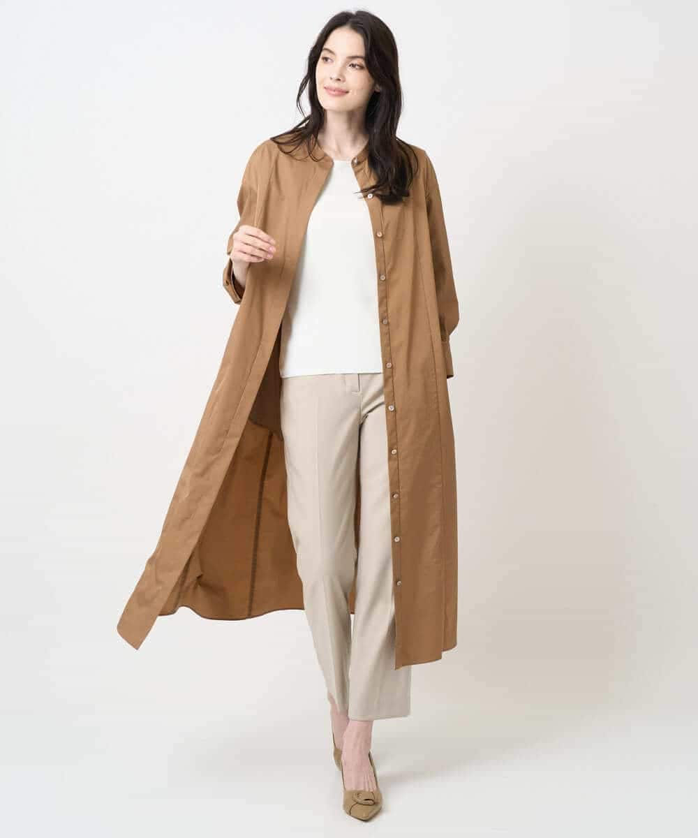 PYEAE03600 CHRISTIAN AUJARD(小さいサイズ)(メゾン ドゥ サンク) 長袖タフタワンピース ブラウン