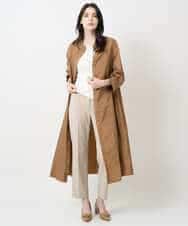 PYEAE03600 CHRISTIAN AUJARD(小さいサイズ)(メゾン ドゥ サンク) 長袖タフタワンピース ブラウン