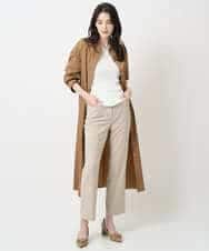 PYEAE03600 CHRISTIAN AUJARD(小さいサイズ)(メゾン ドゥ サンク) 長袖タフタワンピース ブラウン