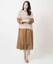 PYEAE03600 CHRISTIAN AUJARD(小さいサイズ)(メゾン ドゥ サンク) 長袖タフタワンピース ブラウン