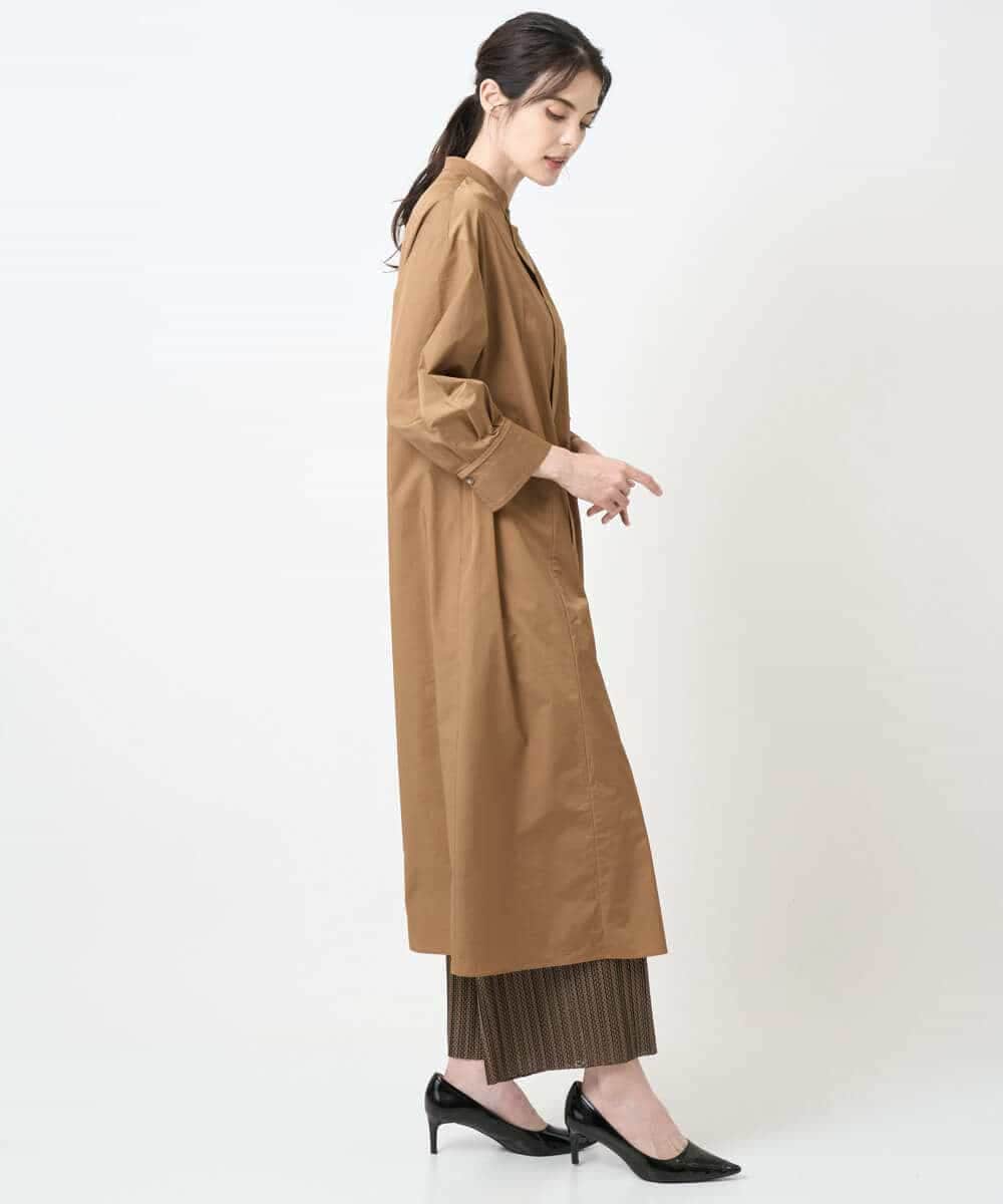 PYEAE03600 CHRISTIAN AUJARD(小さいサイズ)(メゾン ドゥ サンク) 長袖タフタワンピース ブラウン