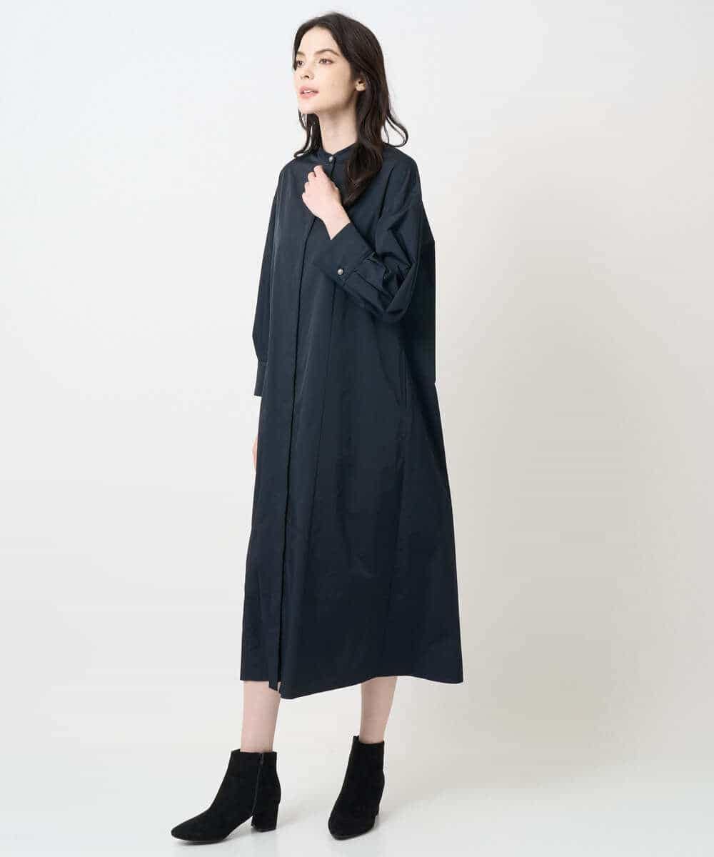 PYEAE03600 CHRISTIAN AUJARD(小さいサイズ)(メゾン ドゥ サンク) 長袖タフタワンピース ブラウン