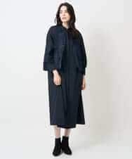 PYEAE03600 CHRISTIAN AUJARD(小さいサイズ)(メゾン ドゥ サンク) 長袖タフタワンピース ブラウン