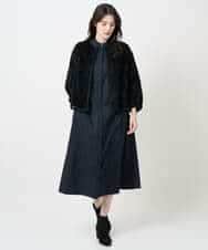 PYEAE03600 CHRISTIAN AUJARD(小さいサイズ)(メゾン ドゥ サンク) 長袖タフタワンピース ブラウン