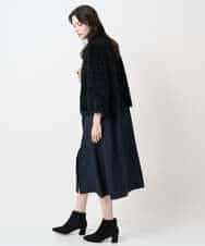 PYEAE03600 CHRISTIAN AUJARD(小さいサイズ)(メゾン ドゥ サンク) 長袖タフタワンピース ブラウン