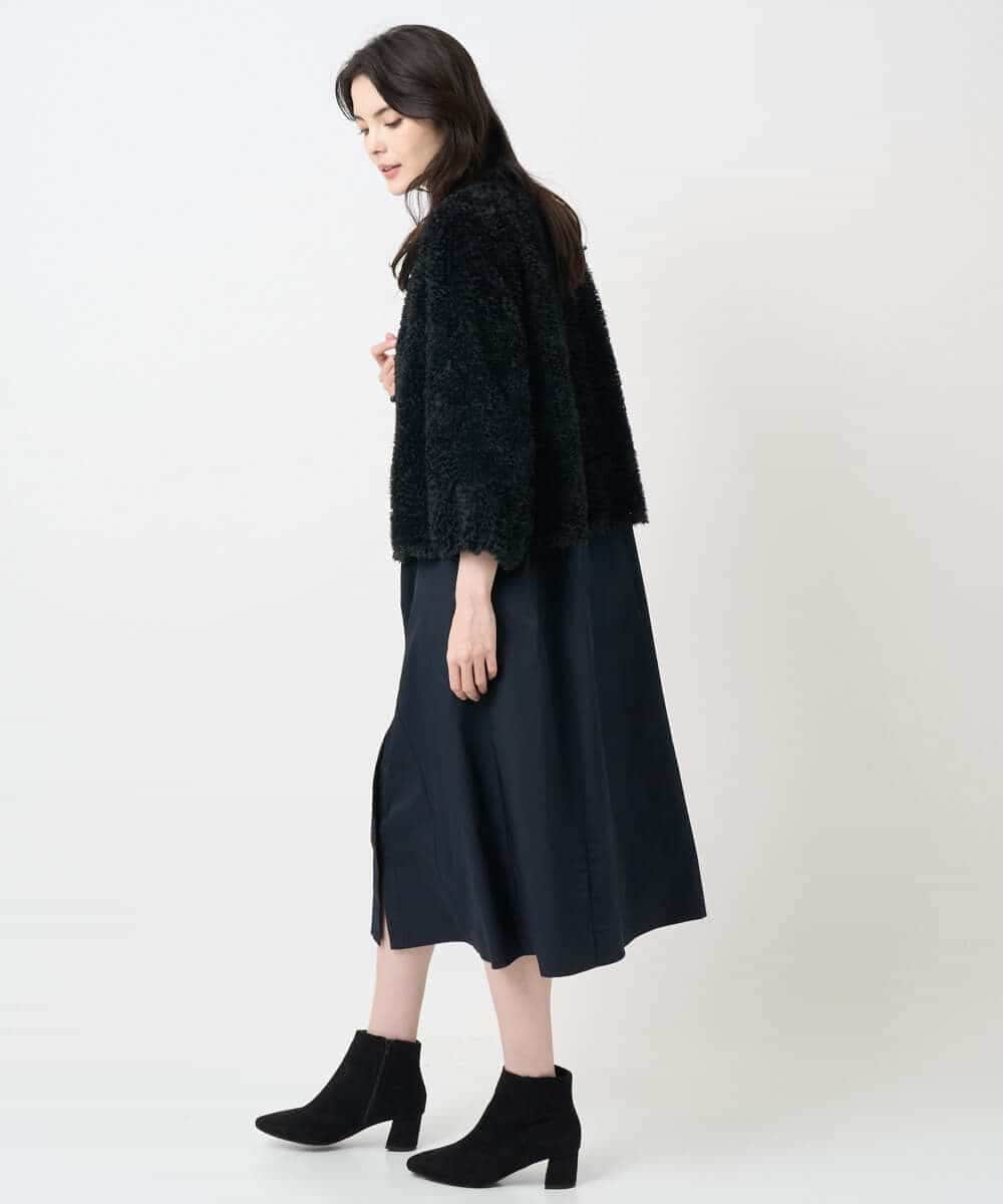 PYEAE03600 CHRISTIAN AUJARD(小さいサイズ)(メゾン ドゥ サンク) 長袖タフタワンピース ブラウン