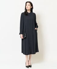 PYECA17690 CHRISTIAN AUJARD(小さいサイズ)(メゾン ドゥ サンク) プリーツデザインワンピース ブラック