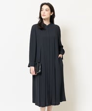 PYECA17690 CHRISTIAN AUJARD(小さいサイズ)(メゾン ドゥ サンク) プリーツデザインワンピース ブラック