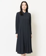 PYECA17690 CHRISTIAN AUJARD(小さいサイズ)(メゾン ドゥ サンク) プリーツデザインワンピース ブラック