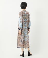 PYEGB18900 CHRISTIAN AUJARD(小さいサイズ)(メゾン ドゥ サンク) RATTIオーナメントプリントワンピース ネイビー×ライトブルー