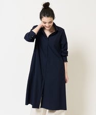 PYEGB25490 CHRISTIAN AUJARD(小さいサイズ)(メゾン ドゥ サンク) [軽量･撥水･通気性]シャツワンピース ネイビー