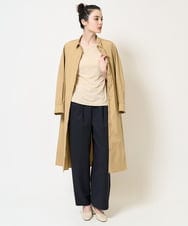 PYEGB25490 CHRISTIAN AUJARD(小さいサイズ)(メゾン ドゥ サンク) [軽量･撥水･通気性]シャツワンピース ライトブラウン