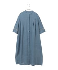 PYEGD52590 CHRISTIAN AUJARD(小さいサイズ)(メゾン ドゥ サンク) リネンクロスワンピース ブルー