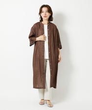 PYEGD52590 CHRISTIAN AUJARD(小さいサイズ)(メゾン ドゥ サンク) リネンクロスワンピース ブルー