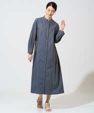 PYEGE05620 CHRISTIAN AUJARD(小さいサイズ)(メゾン ドゥ サンク) バンドカラーシャツワンピース ブルー