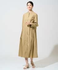 PYEGE05620 CHRISTIAN AUJARD(小さいサイズ)(メゾン ドゥ サンク) バンドカラーシャツワンピース ベージュ